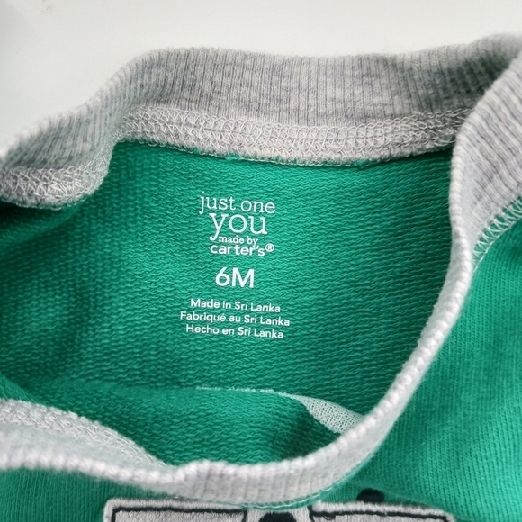 CARTER'S Daddys Wingman Baby Boy Sweatshirt Size 6 Months Green Casual - Picture 3 of 6